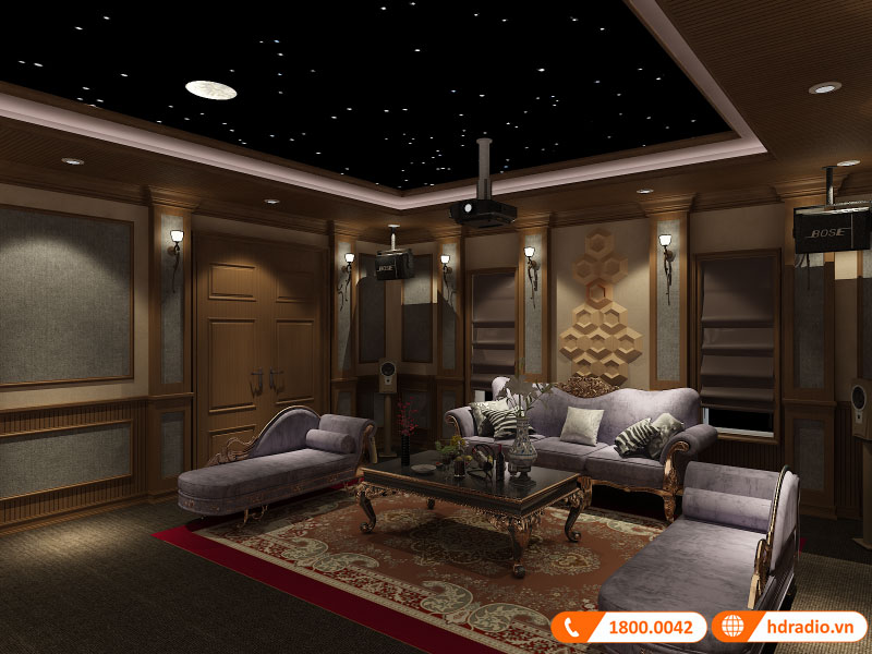 Thiết kết phòng chiếu phim gia đình anh Phú La Khê Hà Đông