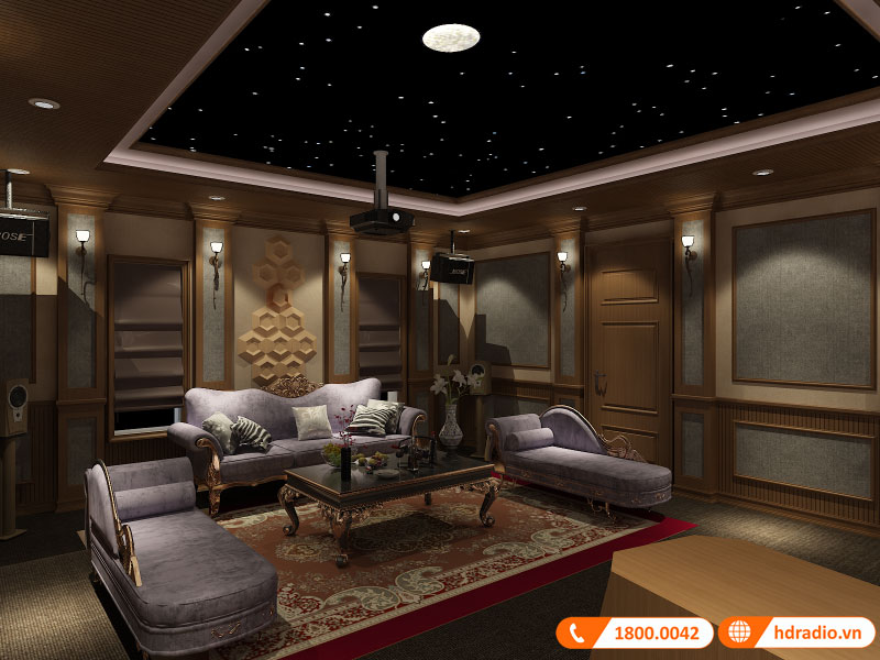 Thiết kết phòng chiếu phim gia đình anh Phú La Khê Hà Đông