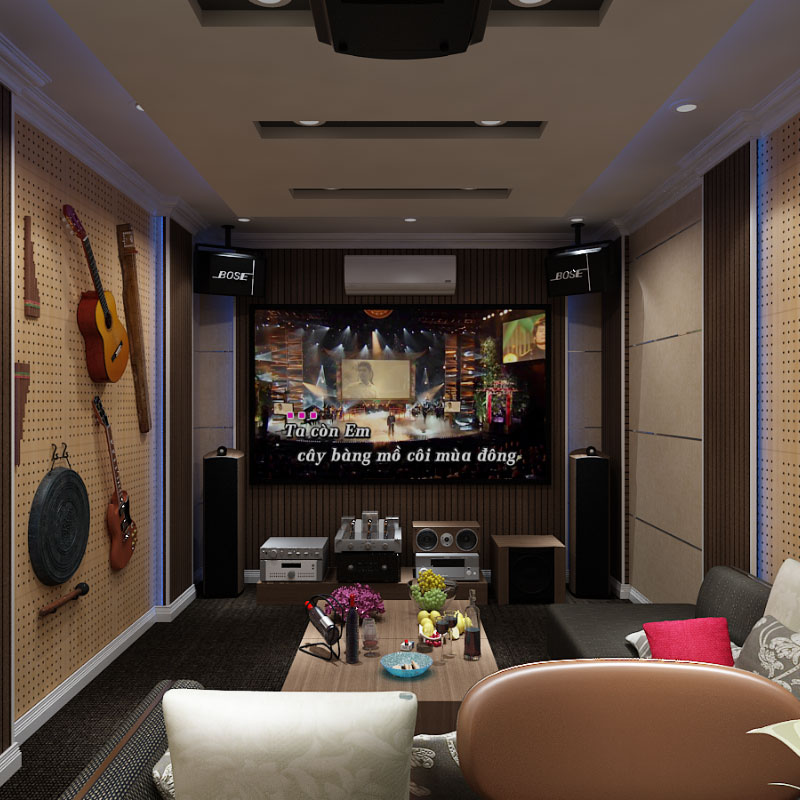 Thiết kế phòng chiếu phim gia đình anh Sơn Quảng Nam