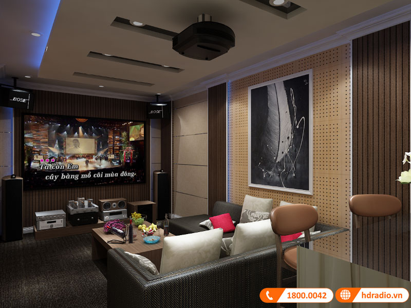 Thiết kết phòng chiếu phim gia đình anh Sơn Quảng Nam