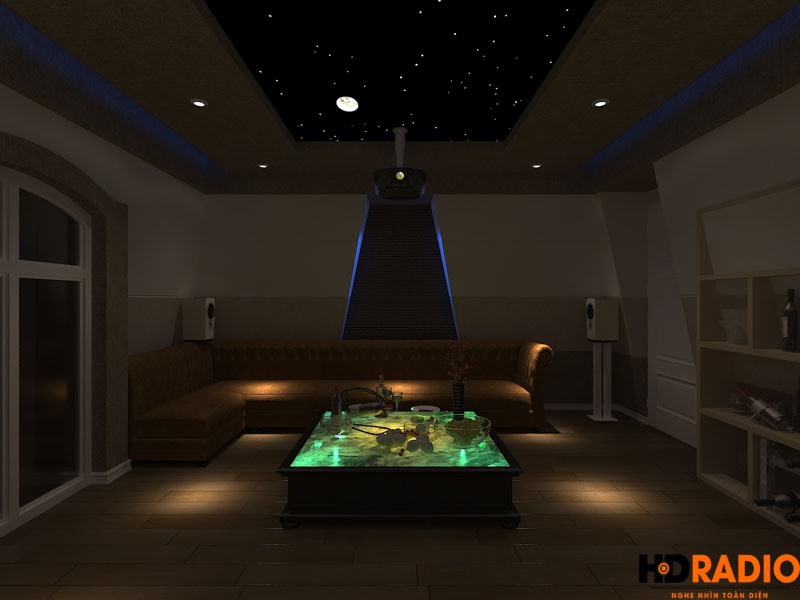 Thiết kế phòng chiếu phim gia đình biệt thự việt hưng hà nội