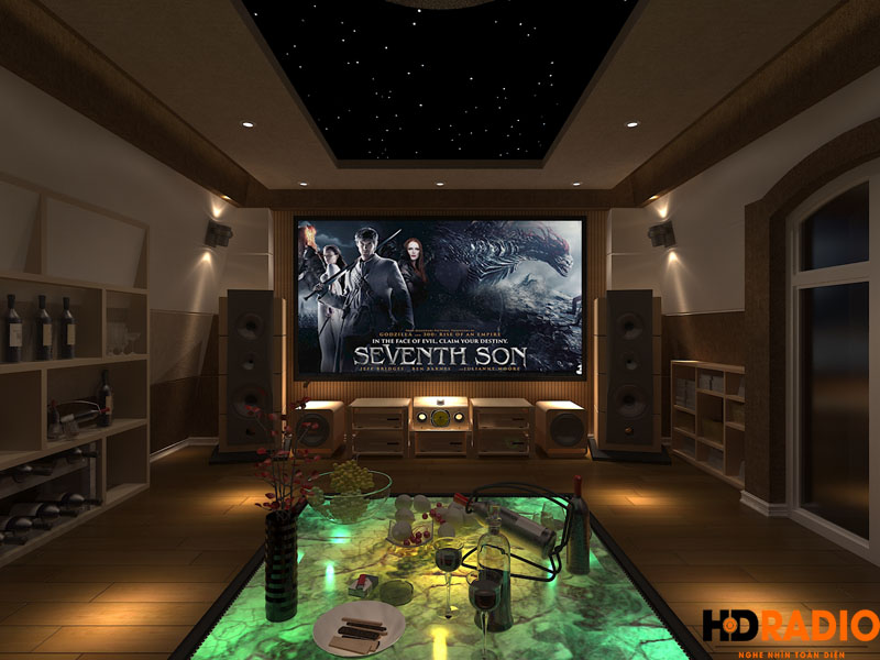 Thiết kế phòng chiếu phim gia đình biệt thự việt hưng hà nội