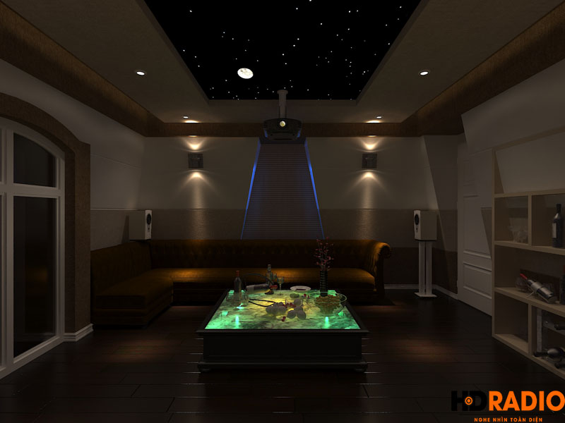 Thiết kế phòng chiếu phim gia đình biệt thự việt hưng hà nội