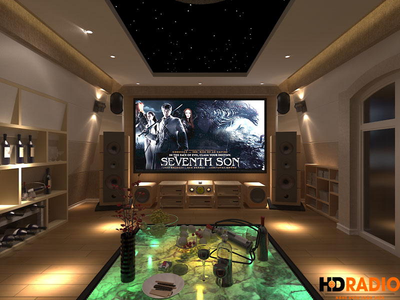 Thiết kế phòng chiếu phim gia đình biệt thự việt hưng hà nội