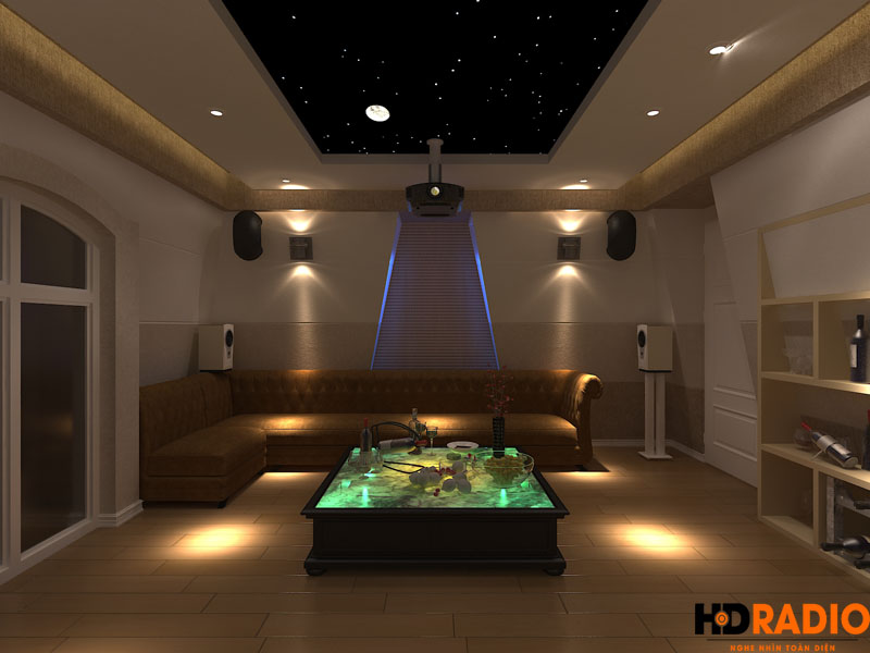 Thiết kế phòng chiếu phim gia đình biệt thự việt hưng hà nội