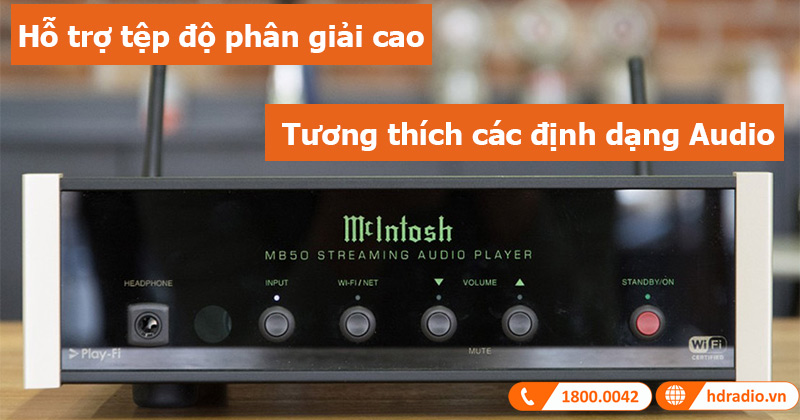 Streaming Audio Player McIntosh MB50 hỗ trợ độ phân giải cao và tương thích đa dạng