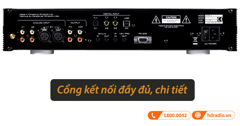 Kết nối chi tiết của DAC Moon Neo 430HA D3