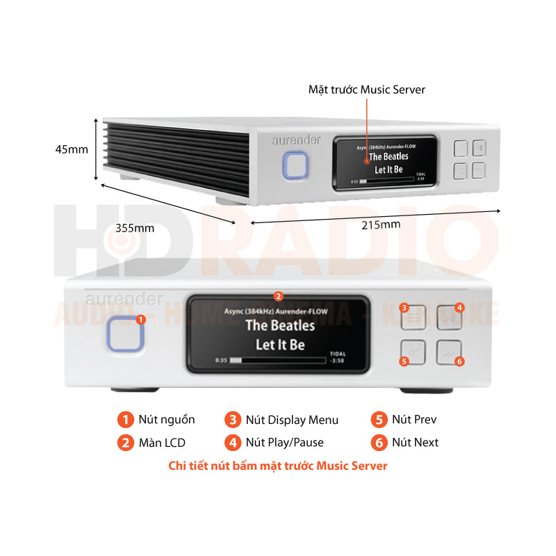 Music server Aurender N100H chú thích 