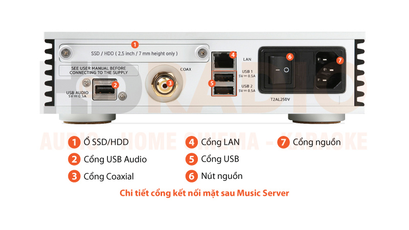 Music server Aurender N100SC chú thích