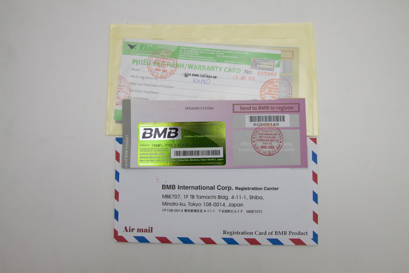 phiếu bảo hành loa bmb 310se