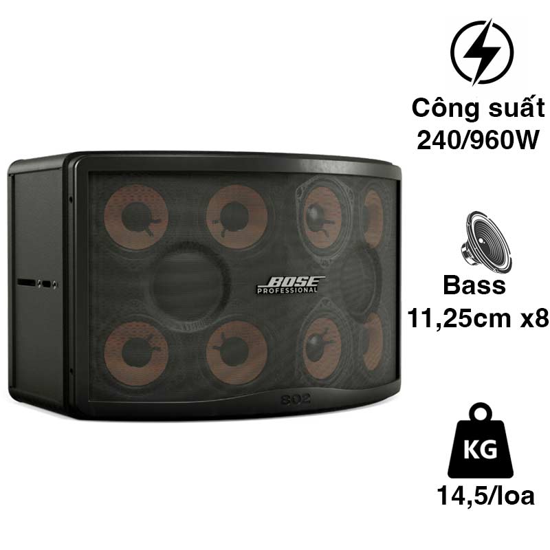 Loa Bose 802 Seri V(5) chính hãng, Bass 11.25cm x8, 240W RMS/960W PEAK (52Hz-15KHz)