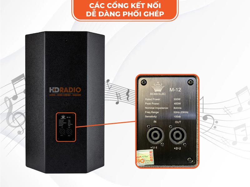 Loa BossElec M12 phía sau