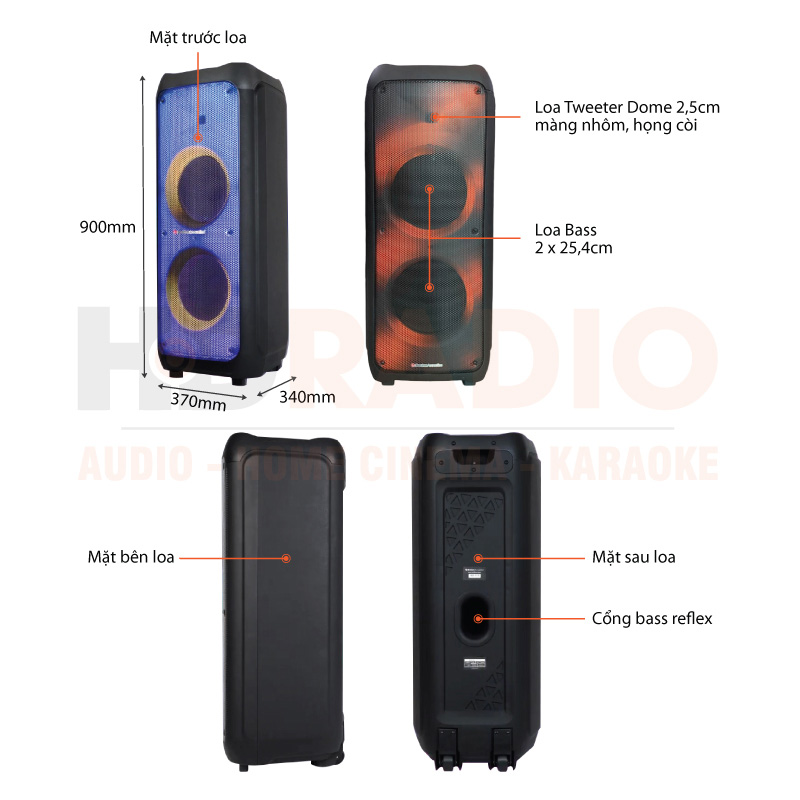 Chú thích loa Boston Acoustics Party Box BA-1002PB