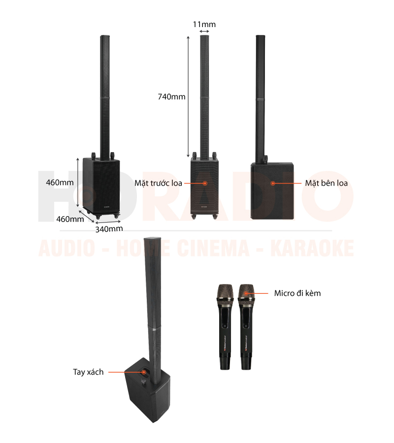 Chú thích loa Boston Acoustics L10 Pro
