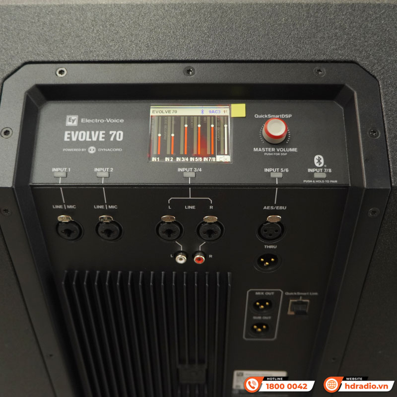 Loa Electro voice Evolve 70, Công suất 2000W, SPL 133 Db, 35 Hz - 20 kHz, Bluetooth, APP Electro-Voice QuickSmart Mobile-8