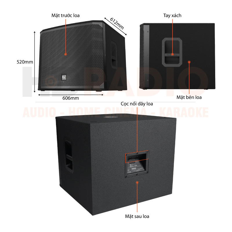 loa sub Electro Voice EV EKX18S SAB chú thích loa sub Electro Voice EV EKX18S SAB chú thích