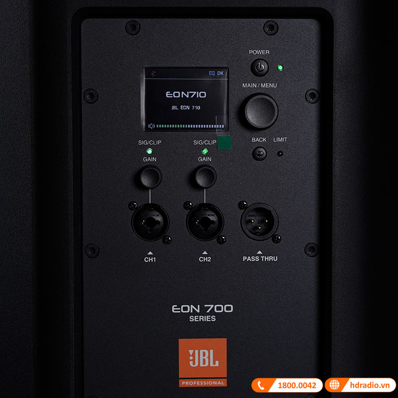 Loa JBL Eon 710 Chính Hãng, Bass 25 cm, Công Suất (1300W Peak, 650W RMS), Mixer 3 kênh, LCD, Bluetooth, XLR-9