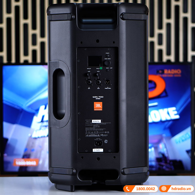 Loa JBL Eon 712, Bass 30 cm, Công suất (1300W Peak, 650W RMS), Mixer 3 kênh, Mixer 3 kênh, LCD, Bluetooth, XLR-5