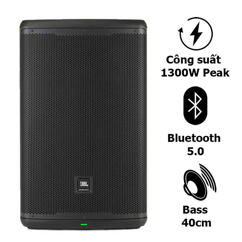 Loa JBL Eon 715, Bass 40cm, Công suất (1300W Peak, 650W RMS) Mixer 3 kênh, LCD, Bluetooth, XLR