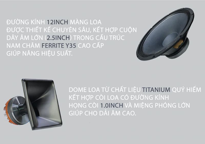 Loa bass và treble của loa Paramax Pro V30