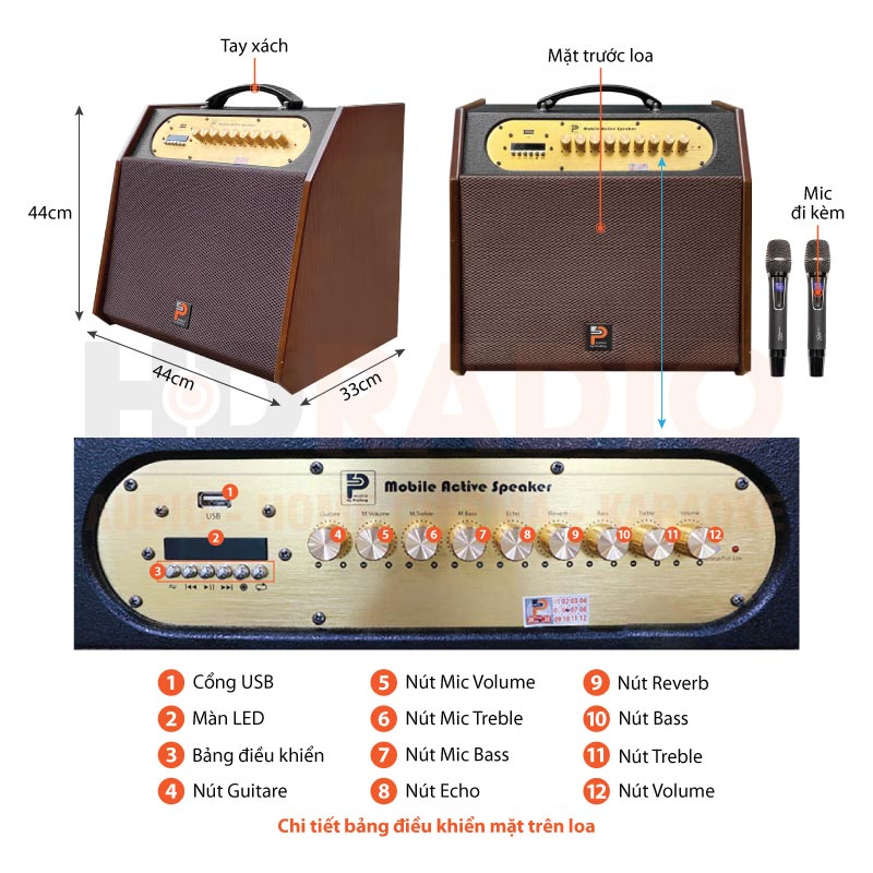 Chú thích Loa kéo ProSing W8 Rapper