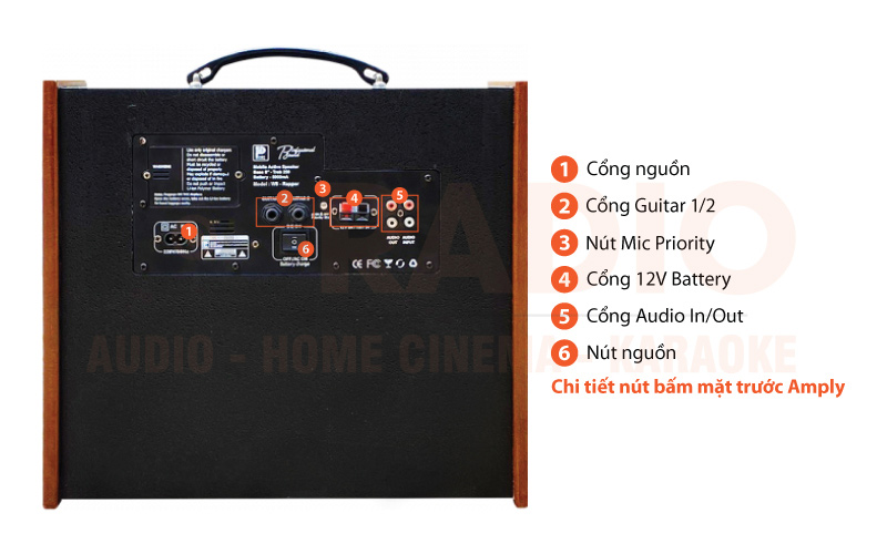 Chú thích Loa kéo ProSing W8 Rapper