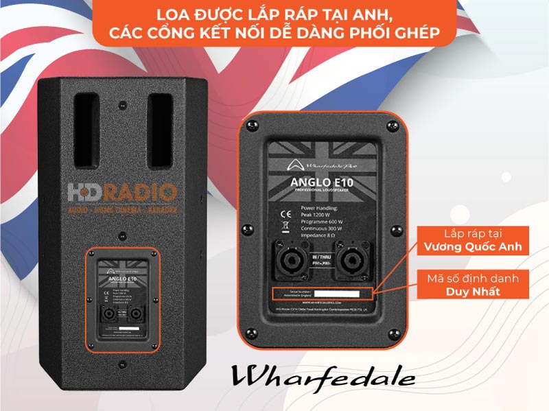 Mặt sau loa có mã số định danh chính hãng.