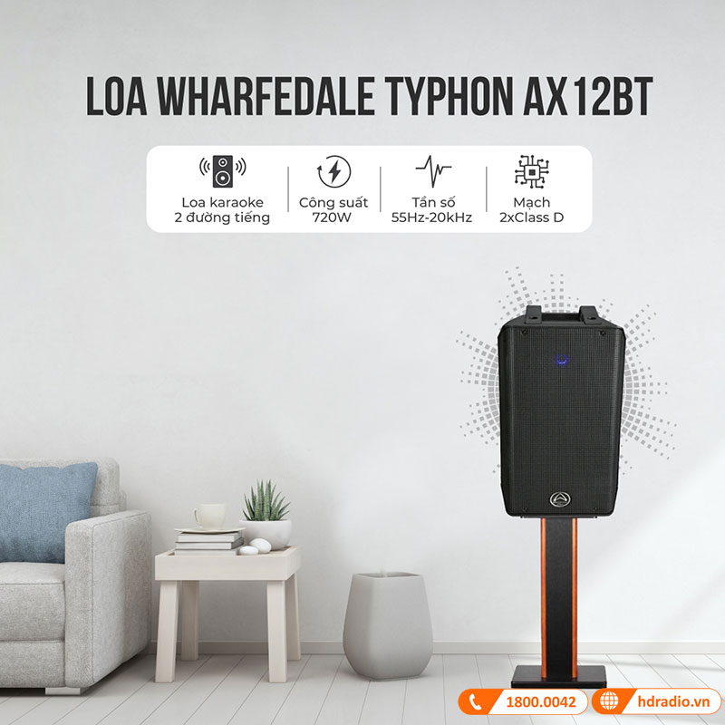Loa Wharfedale Typhon AX12BT (Liền Công Suất), Bluetooth, Công Suất 720W-14