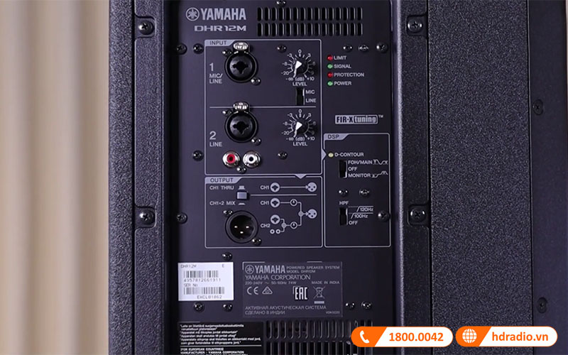 cổng kết nối trên loa Yamaha DHR12M