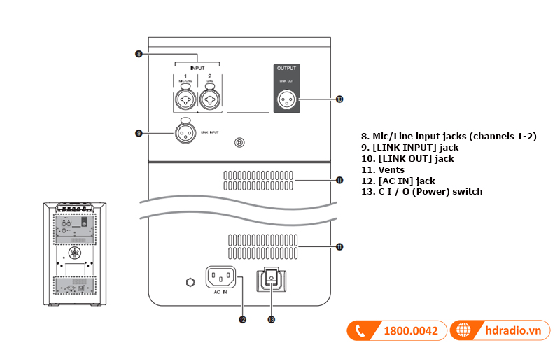 Kết nối loa Yamaha DXL1K
