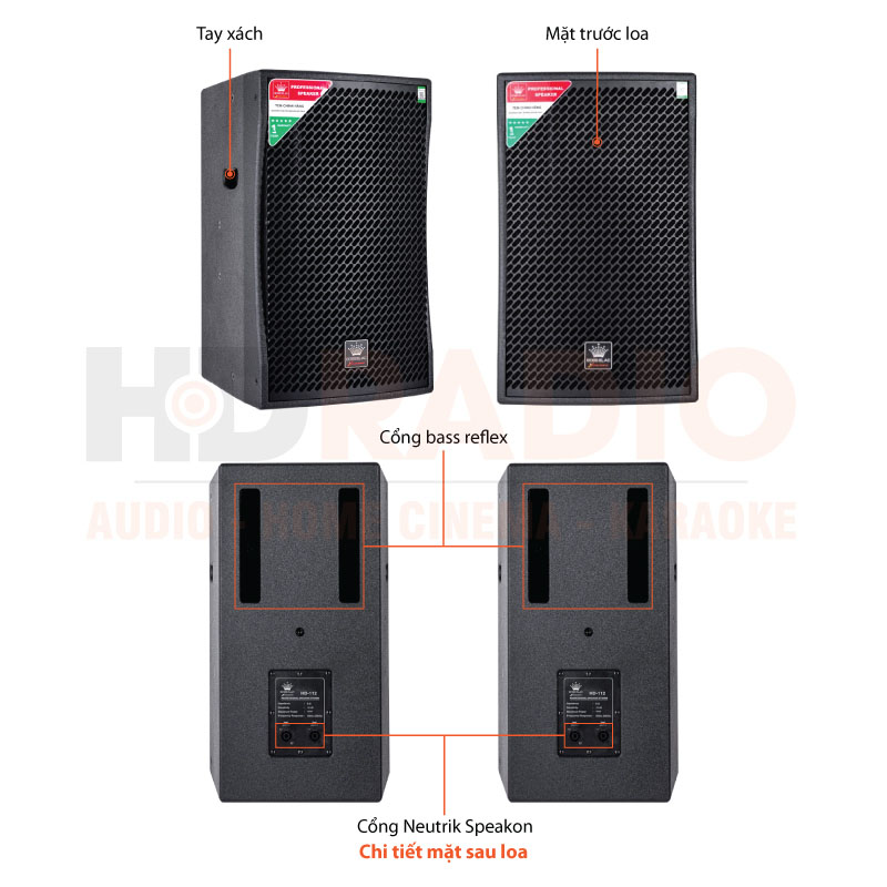 Loa BossElac HD112, Bass 30 cm, 450W, 50Hz - 20Khz-5