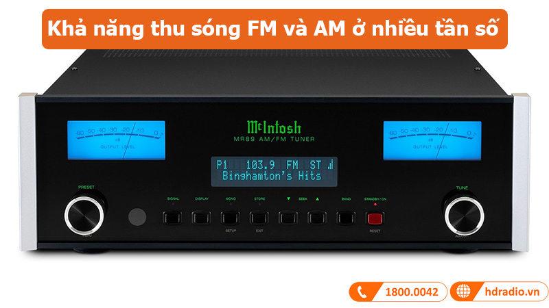 Đầu phát Radio McIntosh MR89 khả năng thu sóng ở nhiều tần số 