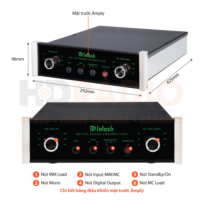 Chú thích Phono Preamp McIntosh MP100 Chú thích Phono Preamp McIntosh MP100