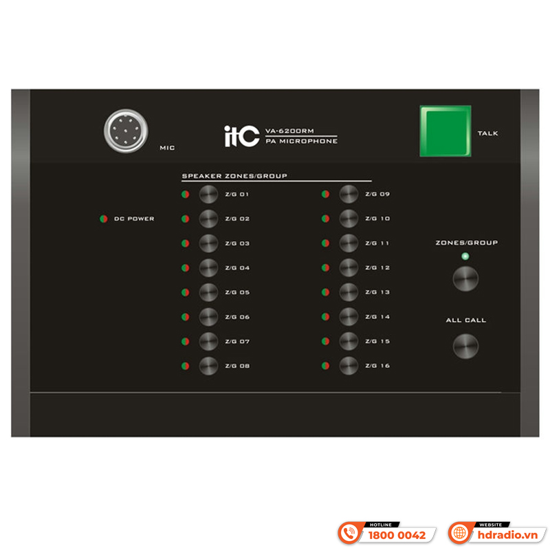 Micro chọn vùng từ xa 16 vùng ITC VA-6200RM