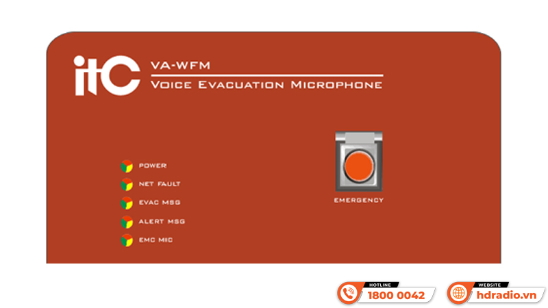 nút ấn chế độ thông báo khẩn cấp của Micro sơ tán ITC VA-WFM Micro sơ tán ITC VA-WFM
