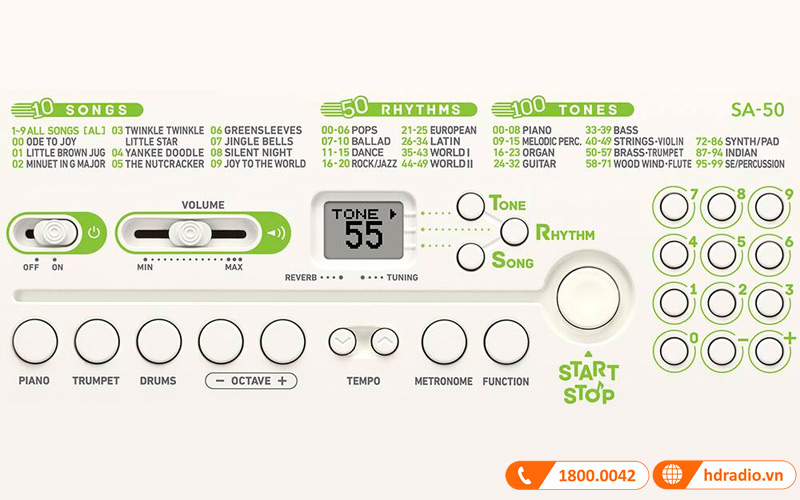 Đàn Organ Casio SA-50, organ mini 32 phím-6
