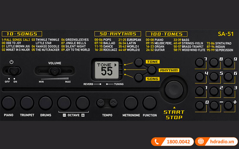 Đàn Organ Casio SA-51, organ mini 32 phím-6