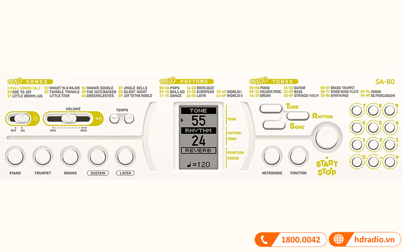 Đàn Organ Casio SA-80, organ mini 44 phím-8