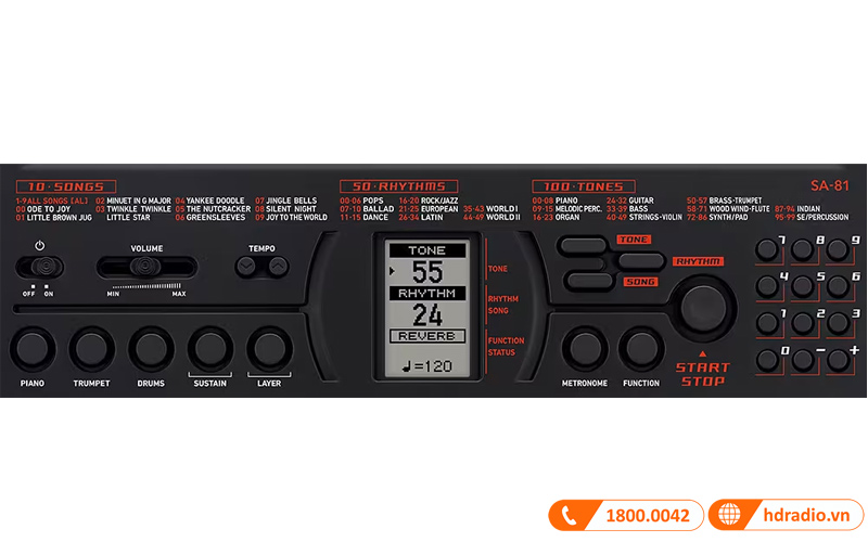 Đàn Organ Casio SA-81, organ mini 44 phím-9