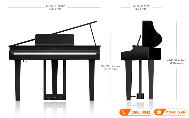 Đàn Piano Roland GP-3, grand piano điện-8