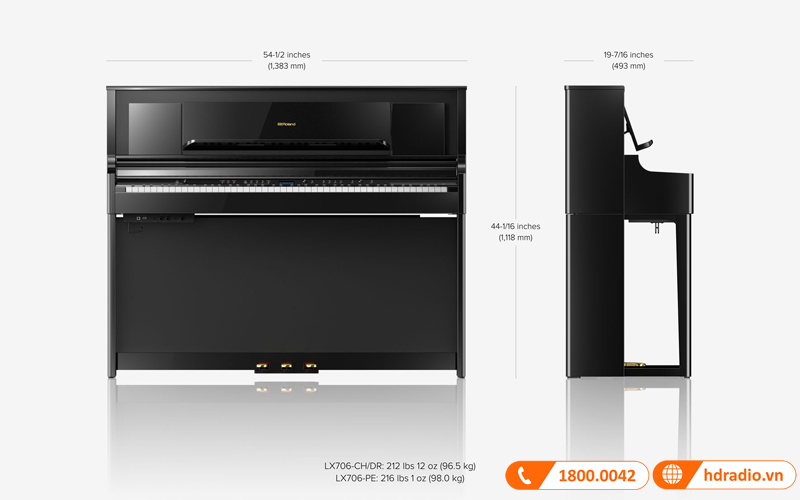 Đàn Piano Roland LX-706, piano điện-5