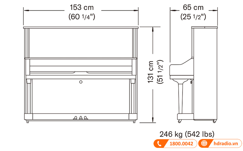 Đàn Piano Yamaha U3