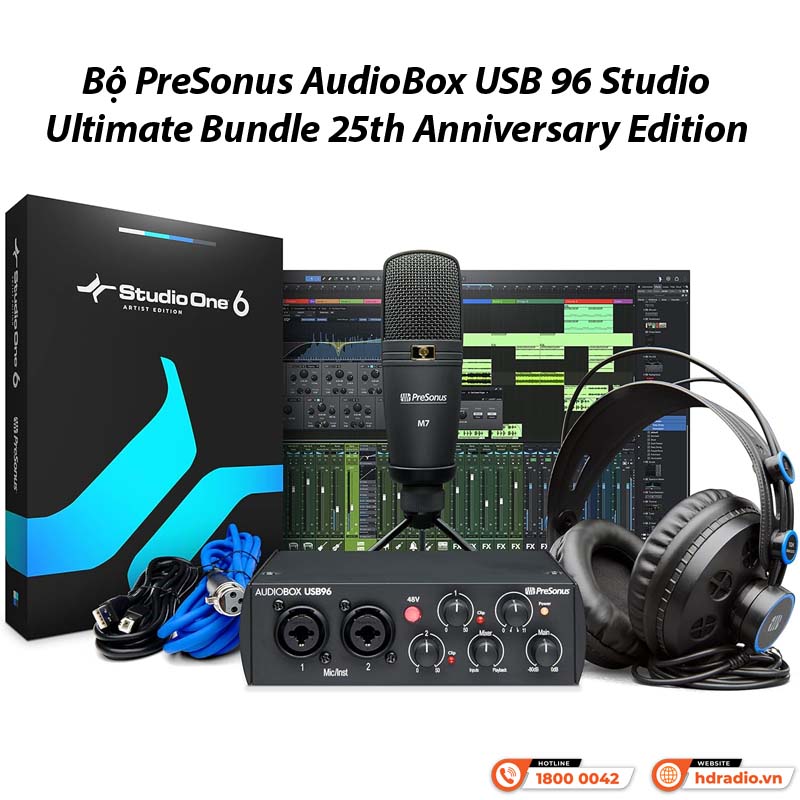 Bộ PreSonus AudioBox USB 96 Studio Ultimate Bundle 25th Anniversary Edition