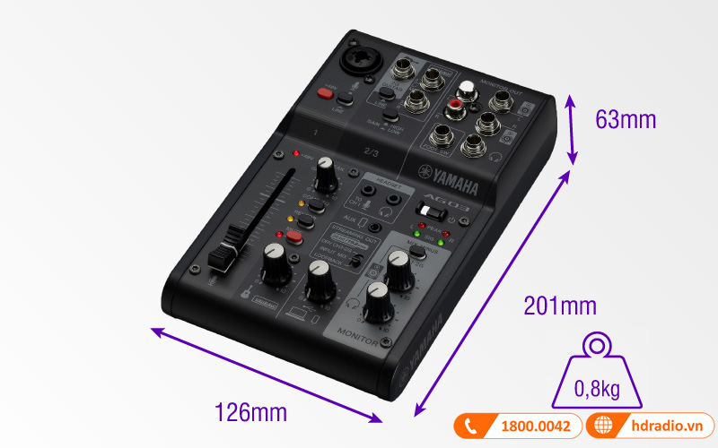 Bàn mixer Yamaha AG03MK2