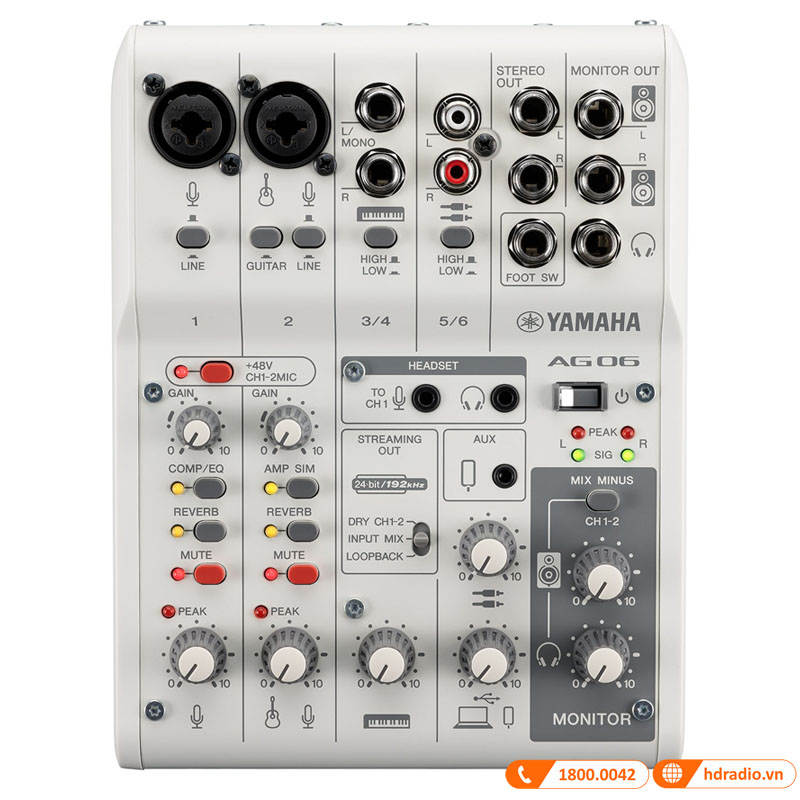 Bàn mixer Yamaha AG06MK2, mixer thu âm, livestream-1
