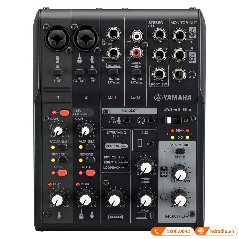Bàn mixer Yamaha AG06MK2, mixer thu âm, livestream-3