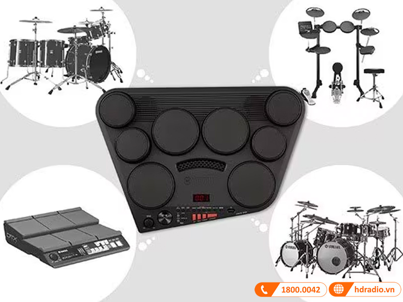 Trống Điện Tử Yamaha DD-75, 8 mặt trống, 570 âm sắc, 2 bàn đạp pedal, Reverb và Master EQ, AUX IN-9