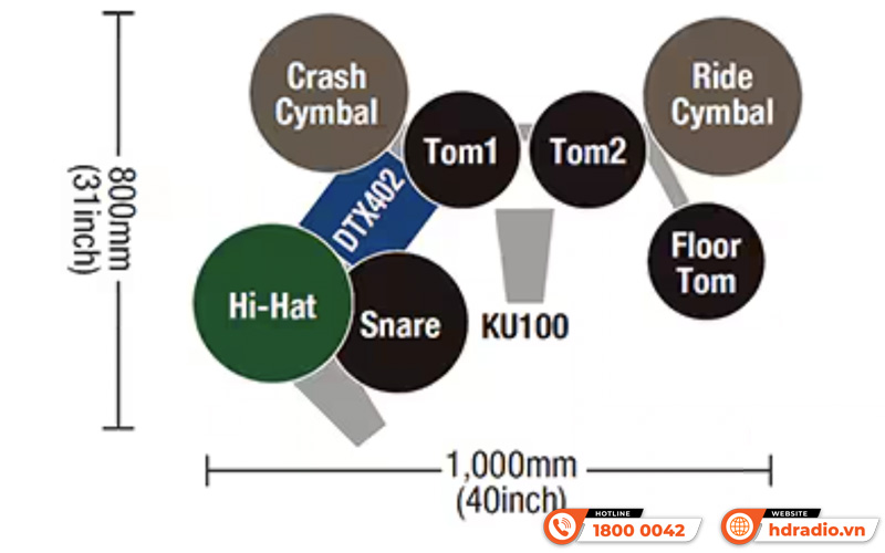Bộ trống điện tử Yamaha DTX402K