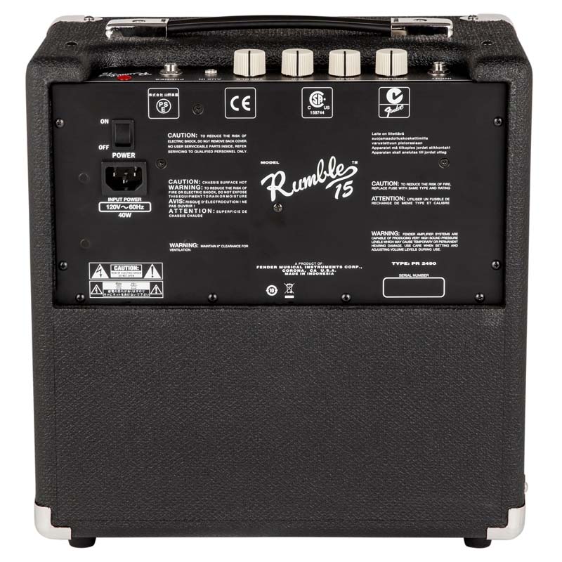 Amply Fender Rumble 15, 1 Kênh, Bass 20cm, 15W, Aux In, Phone Out-6