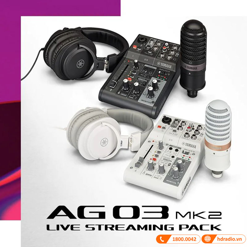Combo âm thanh livestream Yamaha AG03MK2 LSPK